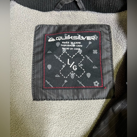 QUIKSILVER Men's Black Puffer Jacket with Stand-Up Collar size L - Picture 12 of 15